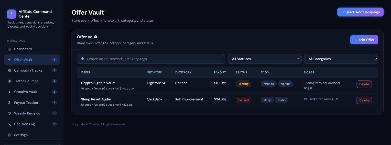 Offer Vault Starter screenshot